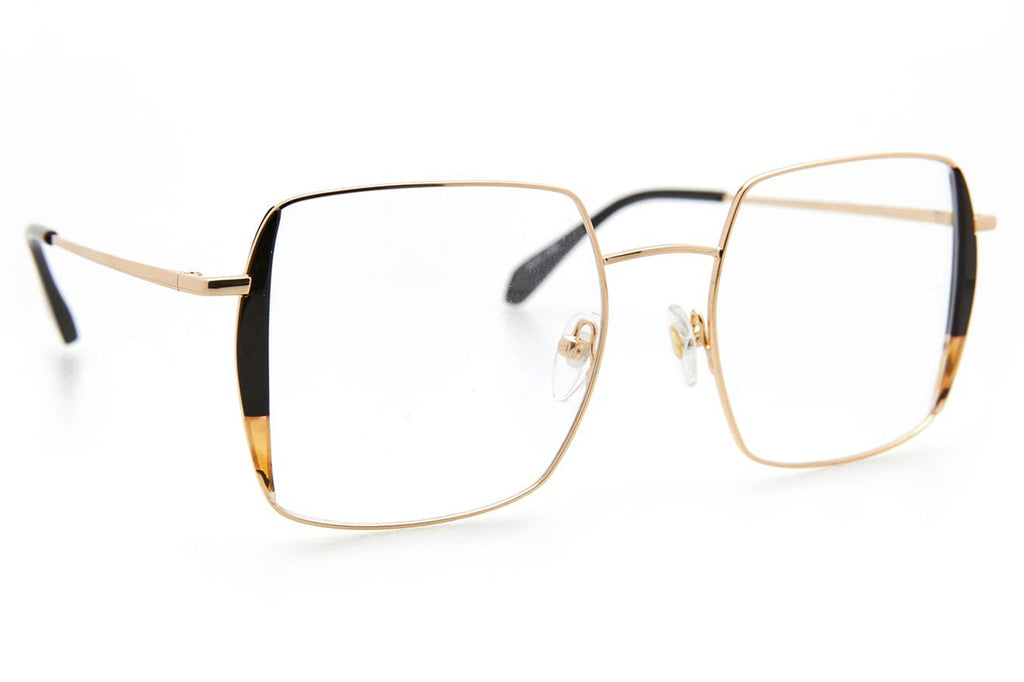 Kaleos Eyehunters - Johnson Eyeglasses Gold/Dark Brown/Golden Specks