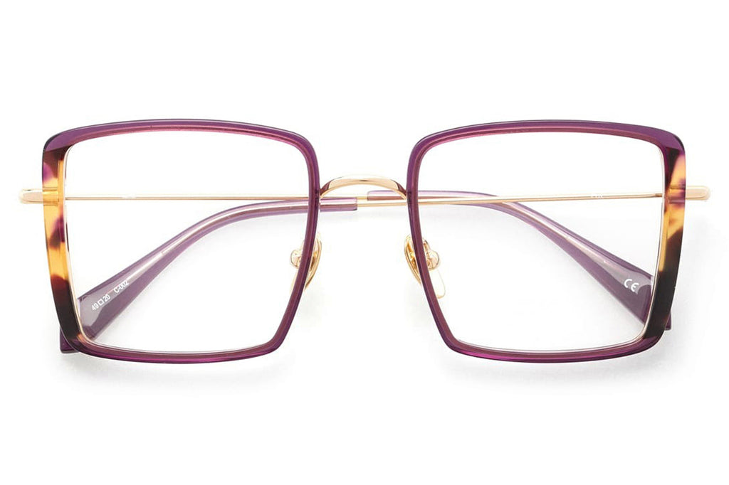 Kaleos Eyehunters - Fox Eyeglasses Purple/Brown Tortoise