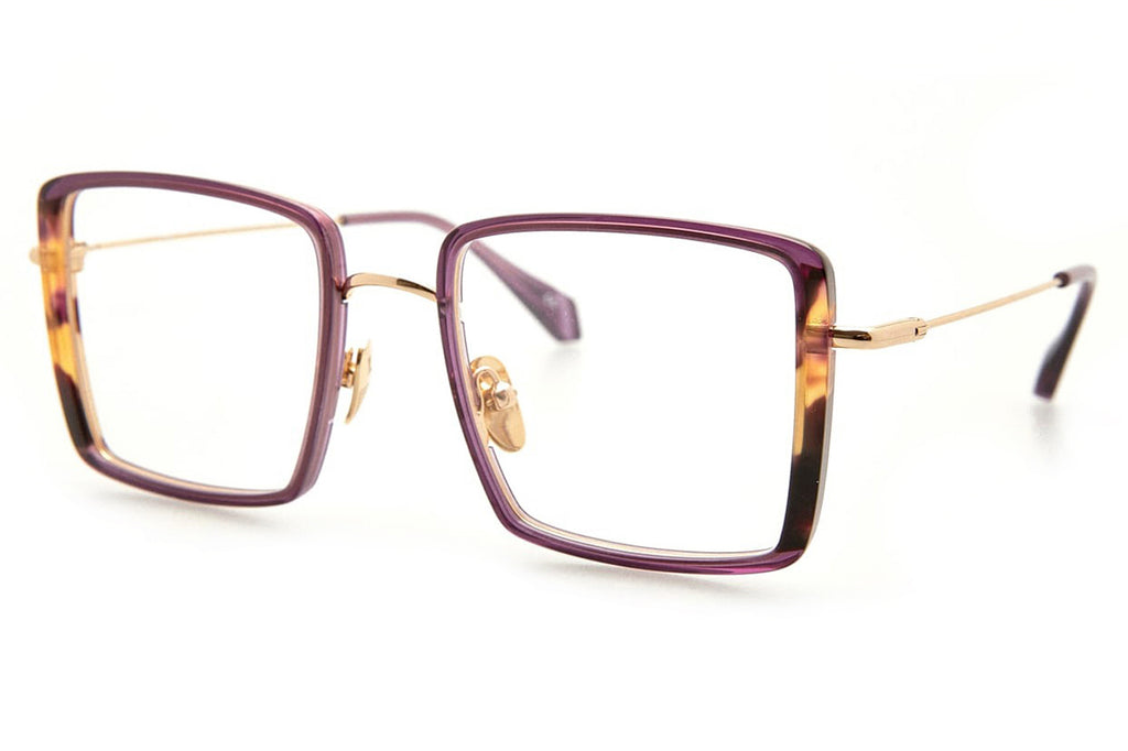 Kaleos Eyehunters - Fox Eyeglasses Purple/Brown Tortoise