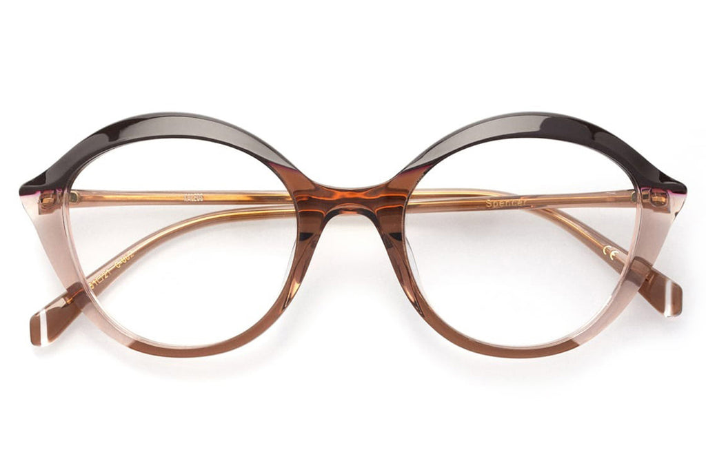 Kaleos Eyehunters - Spencer Eyeglasses Opaque Dark Brown/Transparent Brown