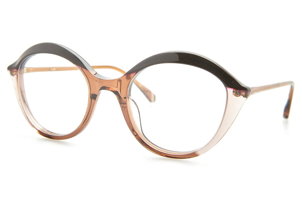 Kaleos Eyehunters - Spencer Eyeglasses Opaque Dark Brown/Transparent Brown