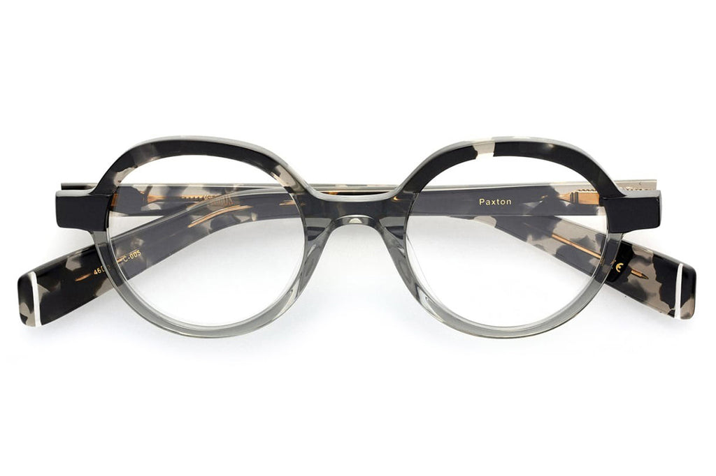 Kaleos Eyehunters - Paxton Eyeglasses Transparent Grey/Black Tortoise