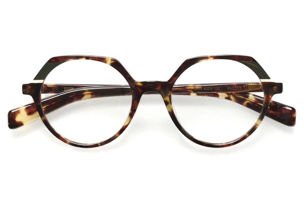 Kaleos Eyehunters - Hanson Eyeglasses Brown Tortoise/Opaque Dark Green
