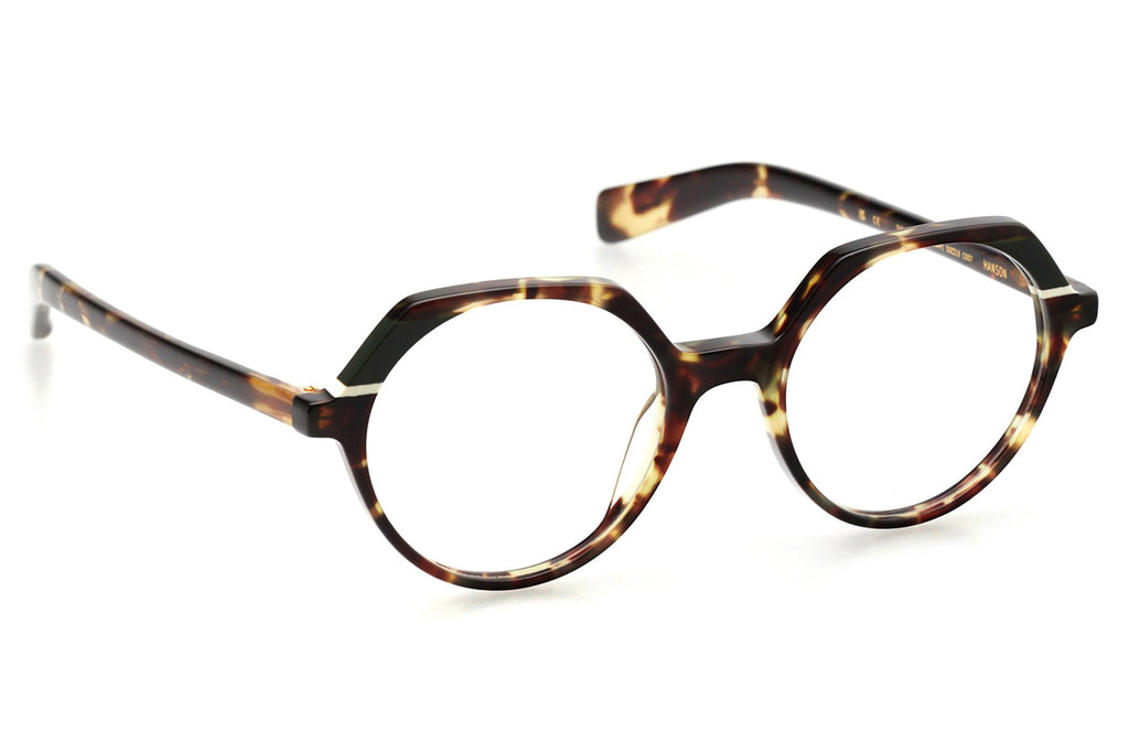 Kaleos Eyehunters - Hanson Eyeglasses Brown Tortoise/Opaque Dark Green