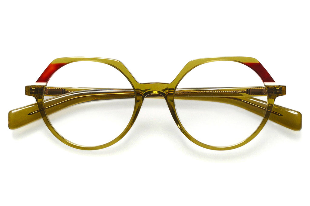 Kaleos Eyehunters - Hanson Eyeglasses Dirty Yellow/Red Tortoise