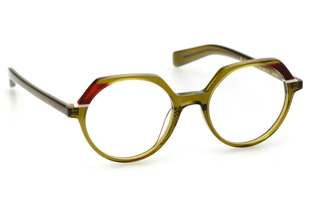 Kaleos Eyehunters - Hanson Eyeglasses Dirty Yellow/Red Tortoise