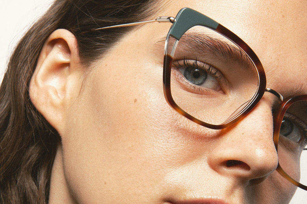 Kaleos Eyehunters - Steele Eyeglasses Brown Tortoise/Greyish Green
