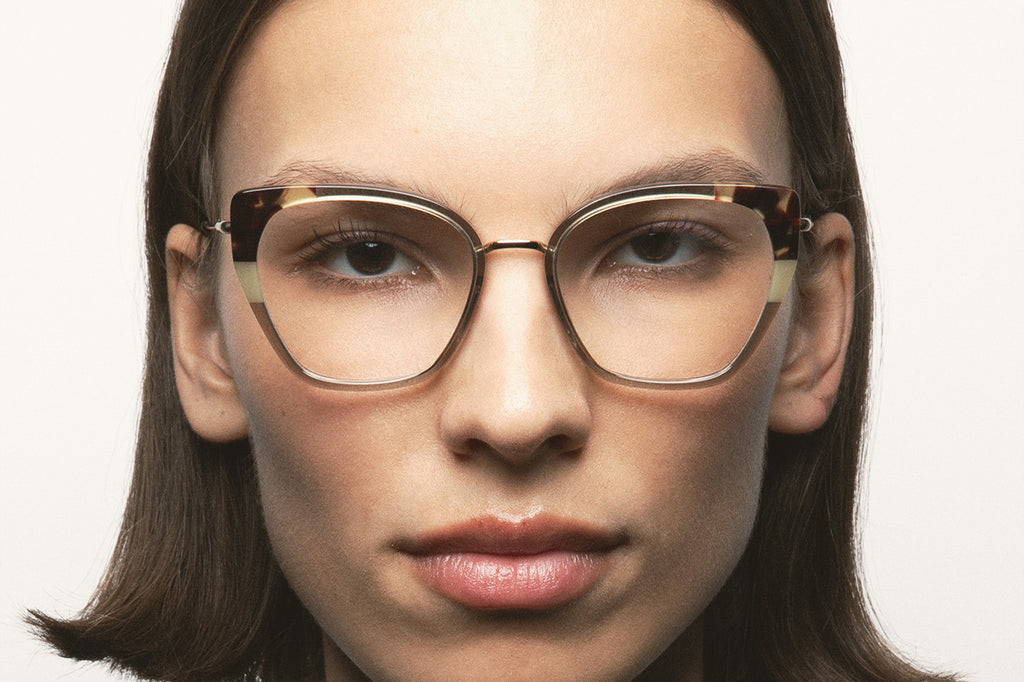 Kaleos Eyehunters - Steele Eyeglasses Transparent Beige/Vintage Brown Tortoise