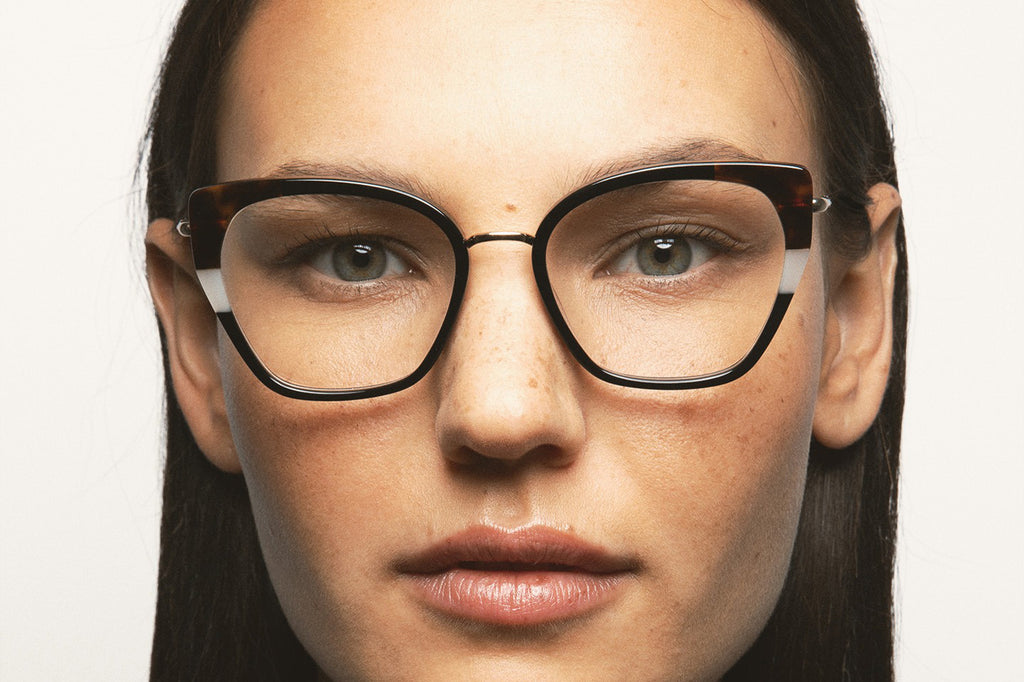 Kaleos Eyehunters - Steele Eyeglasses Black/Dark Brown Havana