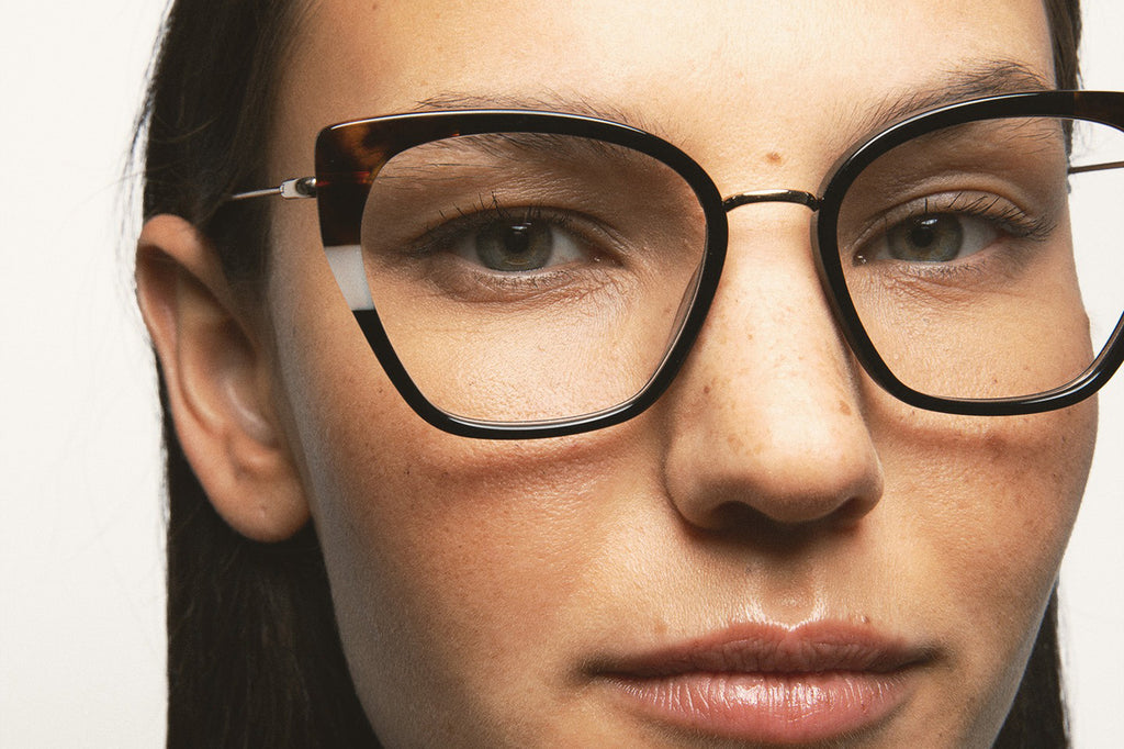 Kaleos Eyehunters - Steele Eyeglasses Black/Dark Brown Havana