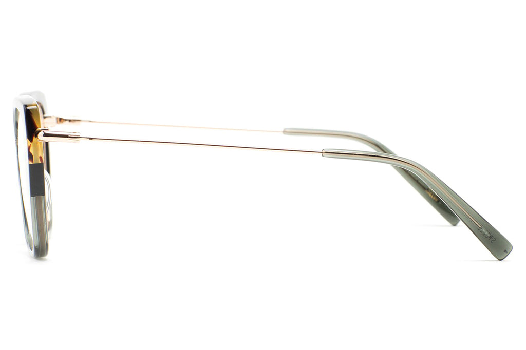 Kaleos Eyehunters - Steele Eyeglasses Transparent Green/Vintage Brown Havana
