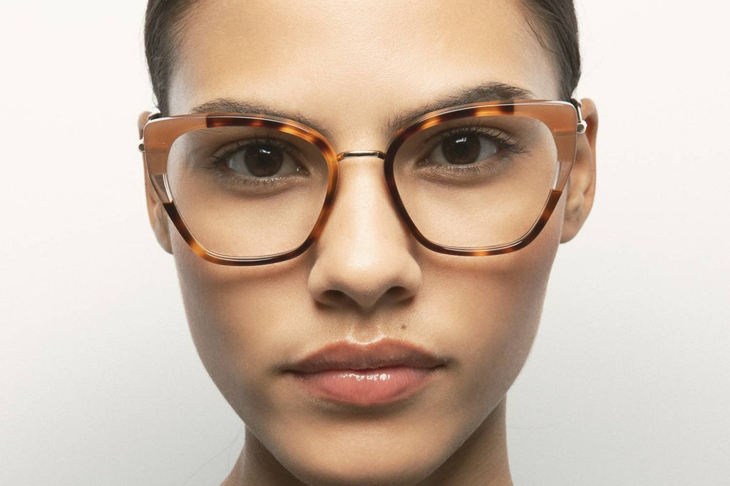 Kaleos Eyehunters - Steele Eyeglasses Brown Havana/Transparent Brown