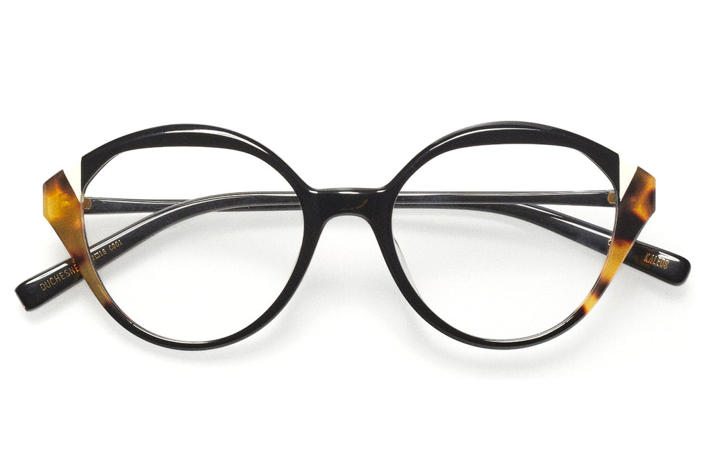 Kaleos Eyehunters - Duchesne Eyeglasses Black/White/Brown Tortoise