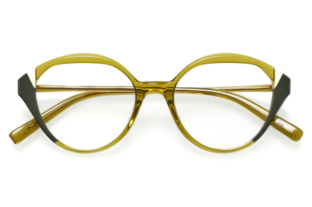 Kaleos Eyehunters - Duchesne Eyeglasses Dirty Yellow/White/Dark Green