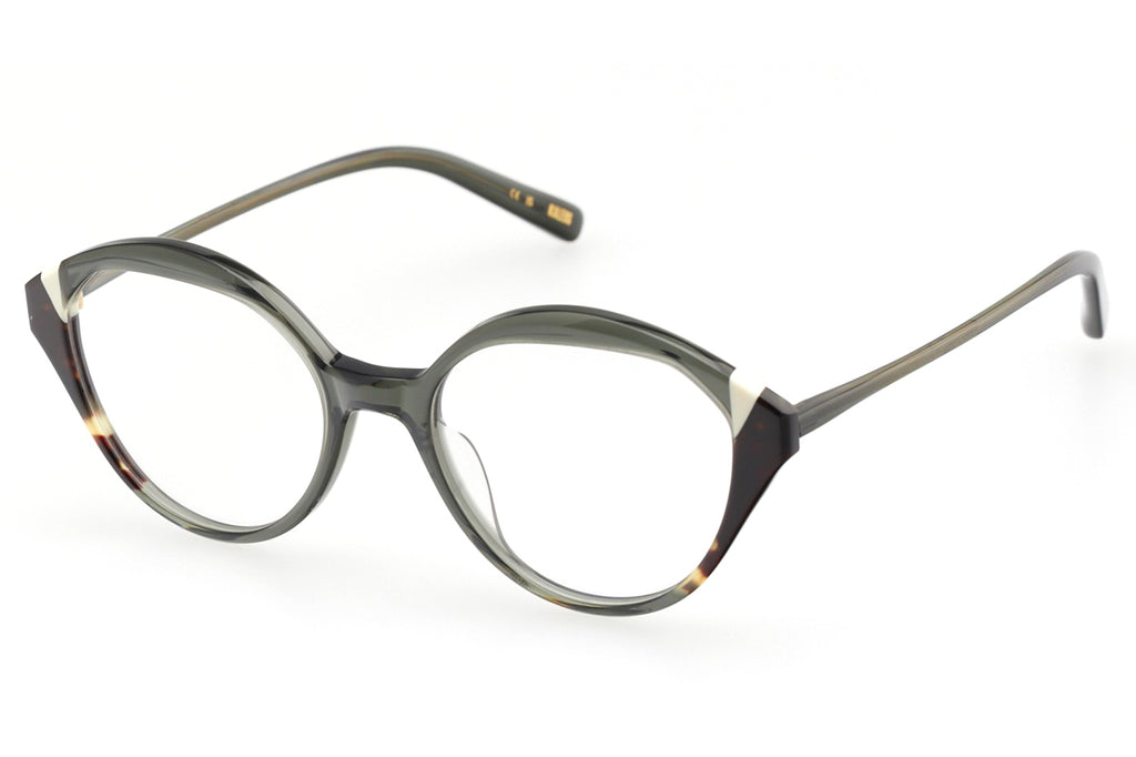 Kaleos Eyehunters - Duchesne Eyeglasses Opaque Green/White/Dark Brown Havana