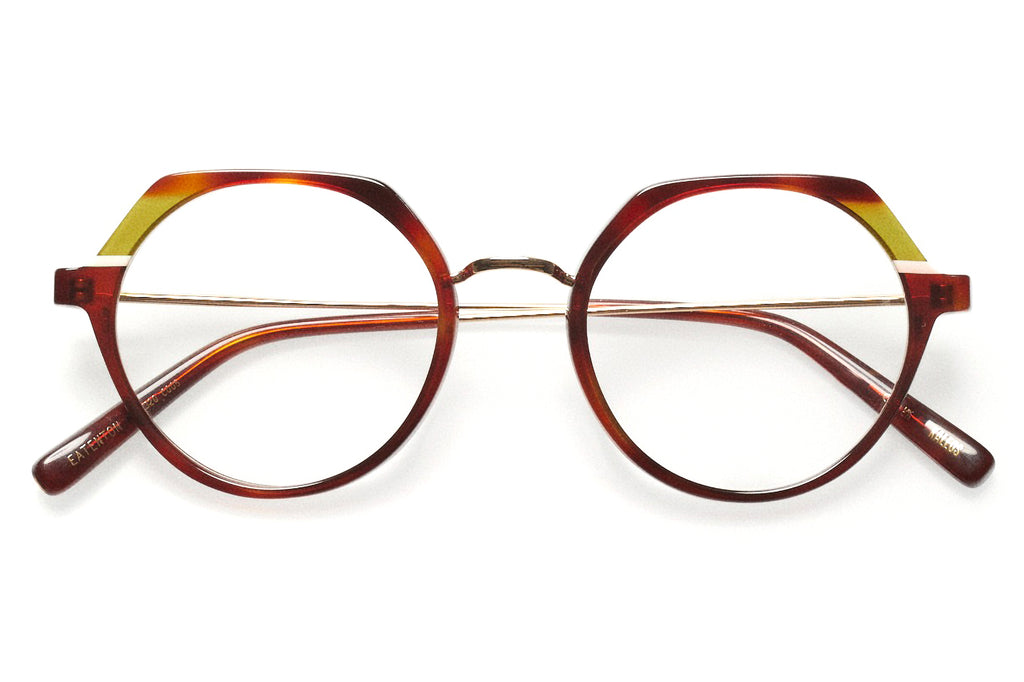 Kaleos Eyehunters - Eatenton Eyeglasses Red Tortoise/Dirty Yellow