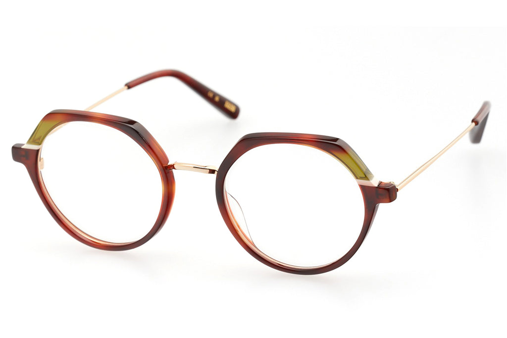 Kaleos Eyehunters - Eatenton Eyeglasses Red Tortoise/Dirty Yellow