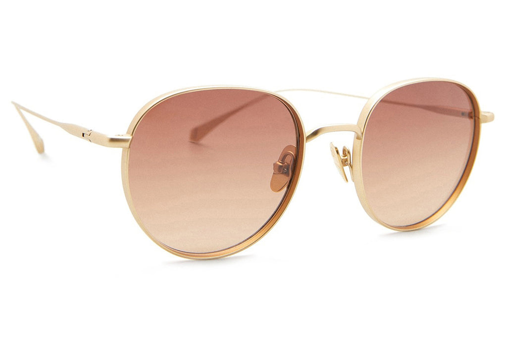 Kaleos Eyehunters - Woodcock Sunglasses Gold with Dark Amber Gradient Lenses