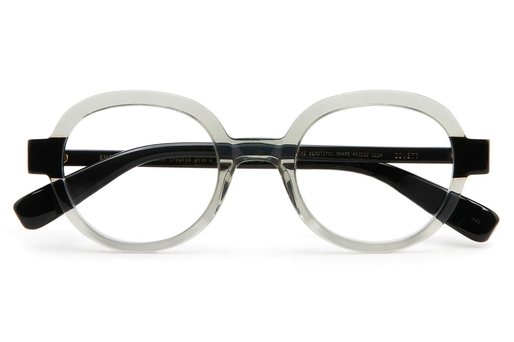 Kaleos Eyehunters - Covett Eyeglasses Transparent Light Grey/Opaque Dark Green