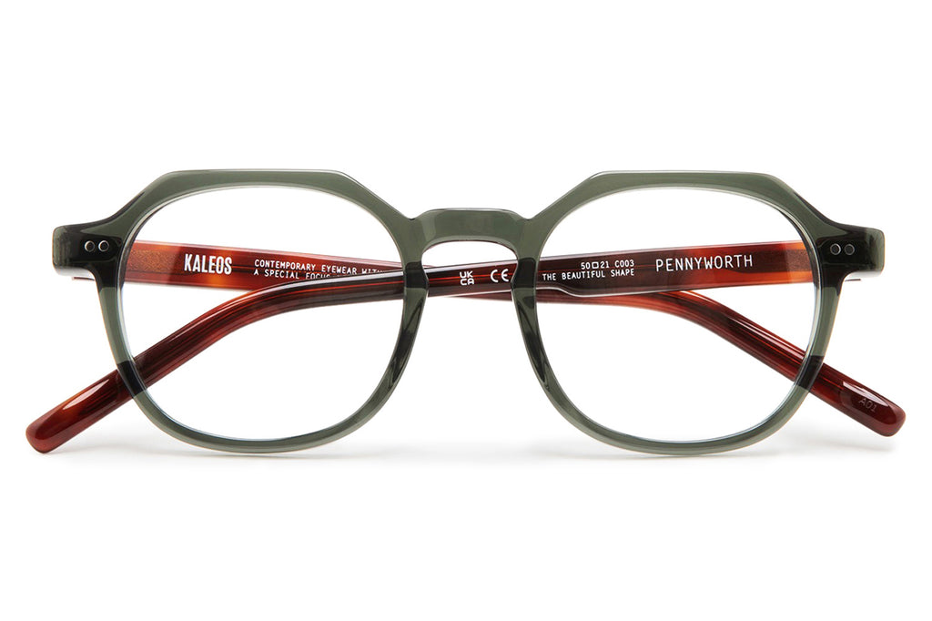 Kaleos Eyehunters - Pennyworth Eyeglasses Transparent Dark Green
