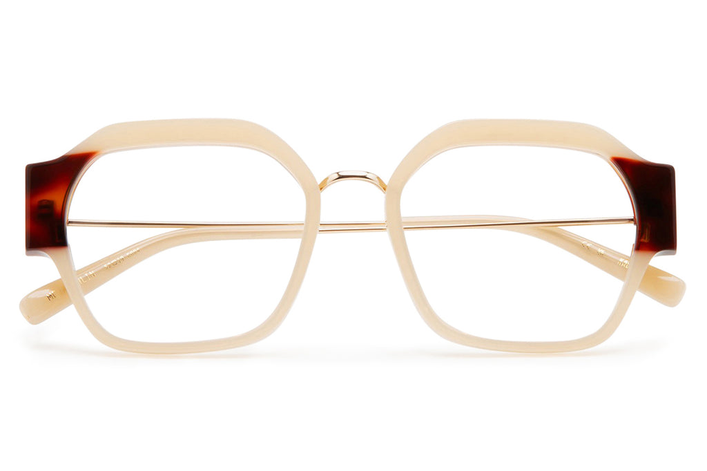 Kaleos Eyehunters - McLaughlin Eyeglasses Translucent Beige/Red Tortoise