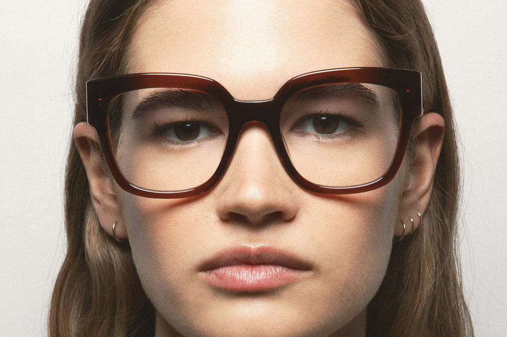 Kaleos Eyehunters - Manor Eyeglasses Transparent Dark Brown