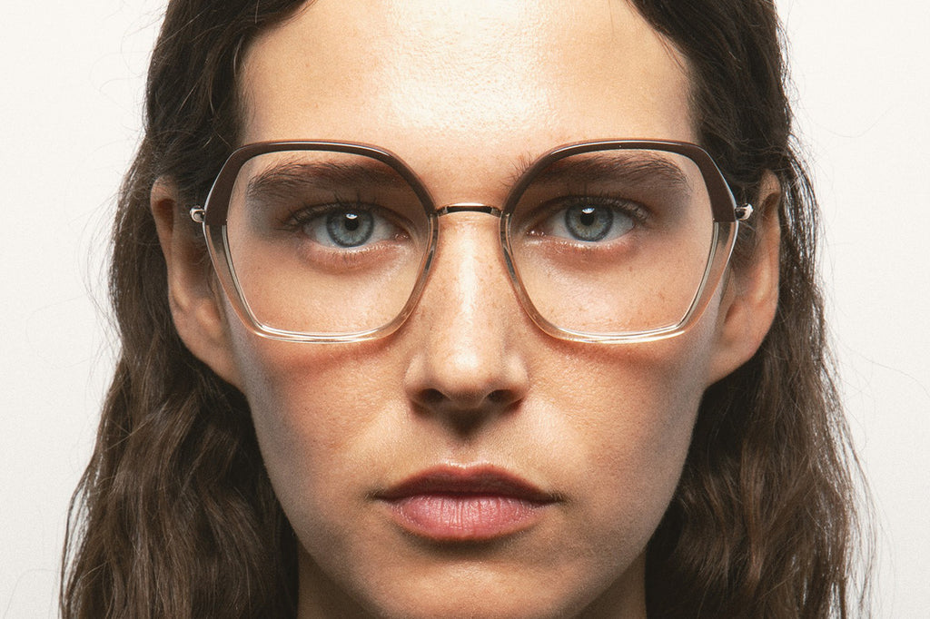 Kaleos Eyehunters - Shetty Eyeglasses Crystal/Dark Brown