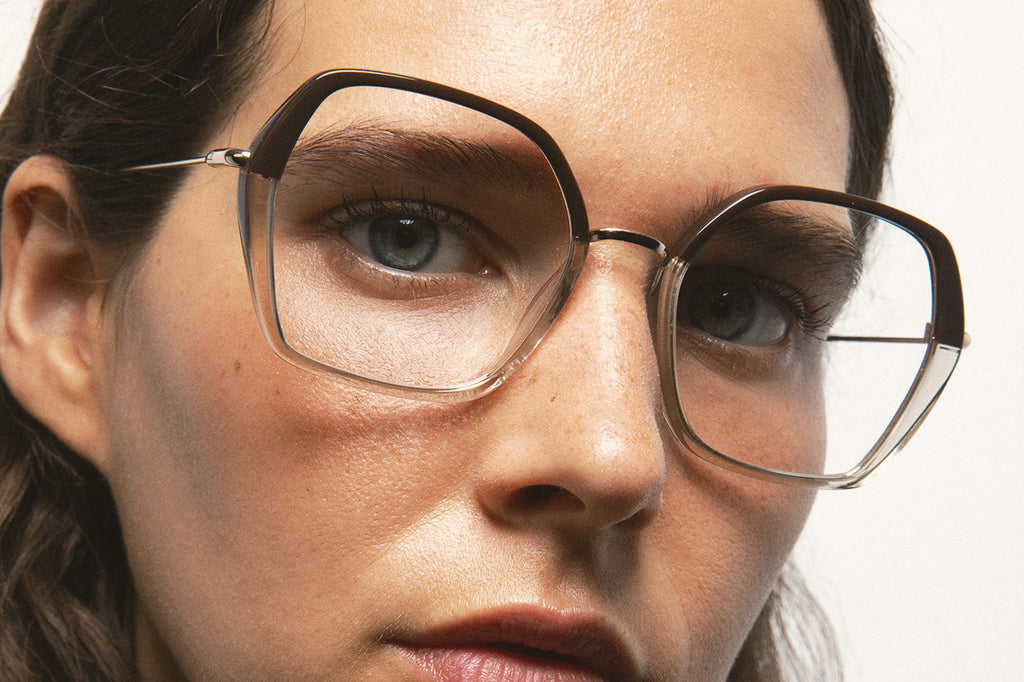 Kaleos Eyehunters - Shetty Eyeglasses Crystal/Dark Brown