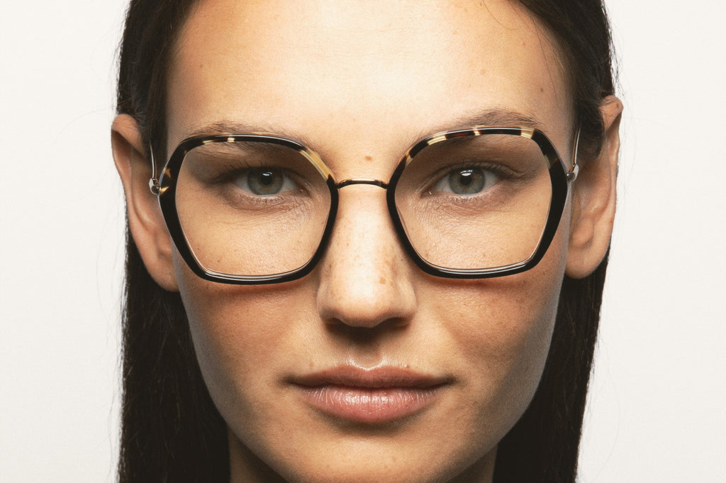 Kaleos Eyehunters - Shetty Eyeglasses Black/Vintage Brown Havana