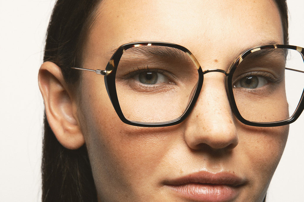 Kaleos Eyehunters - Shetty Eyeglasses Black/Vintage Brown Havana