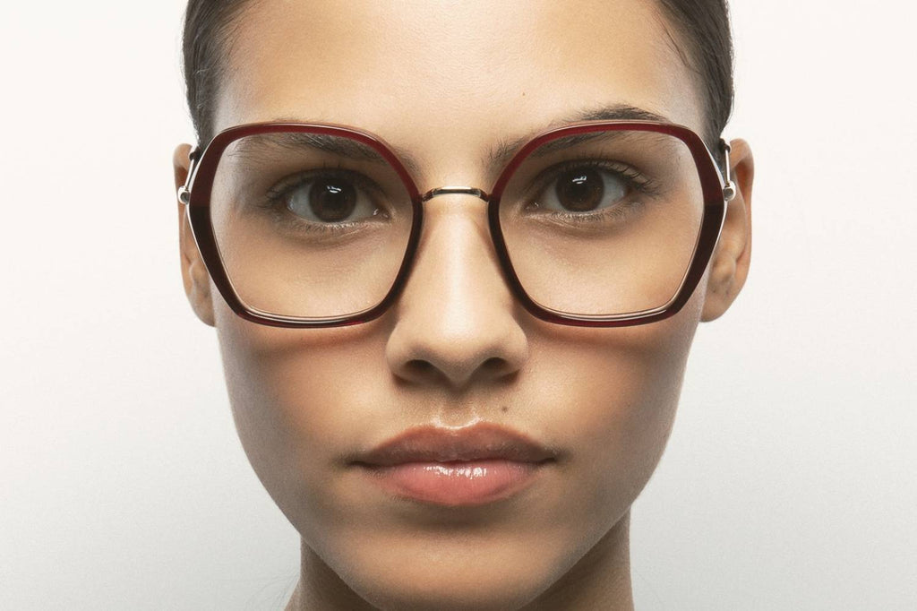 Kaleos Eyehunters - Shetty Eyeglasses Burgundy/Transparent Burgundy