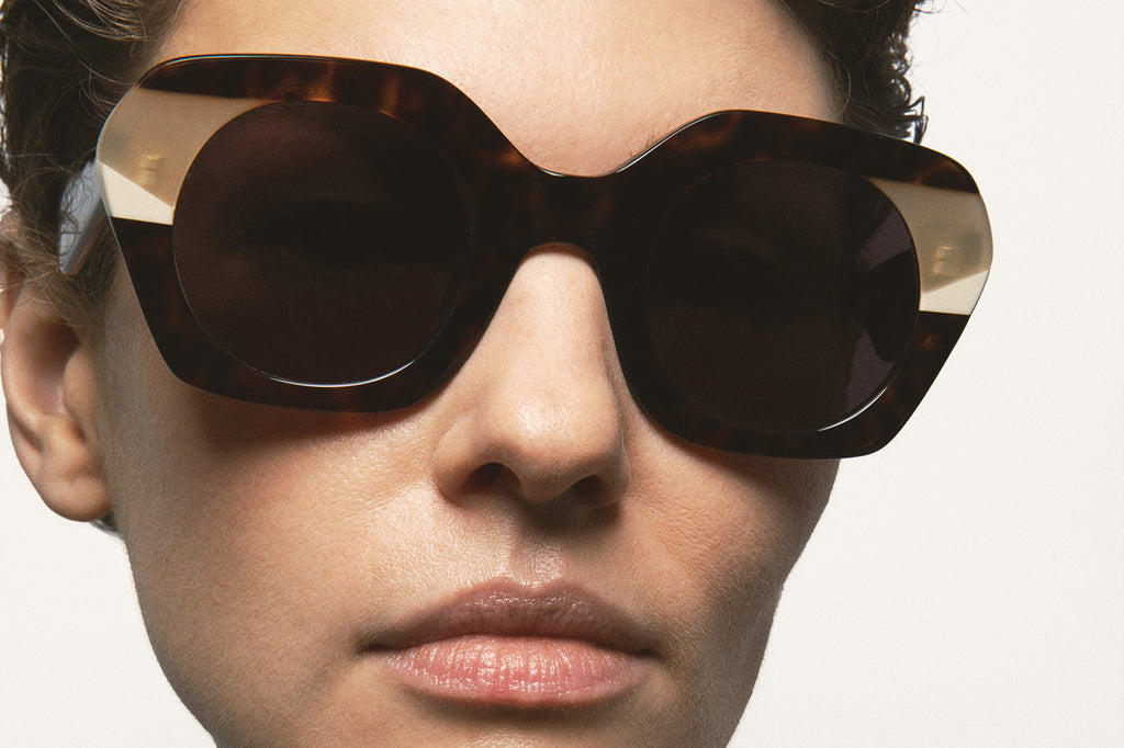 Kaleos Eyehunters - Voyter Sunglasses Dark Brown Tortoise/Translucent Beige