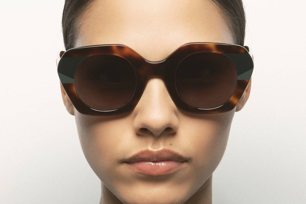 Kaleos Eyehunters - Voyter Sunglasses Dark Brown Havana/Dark Green