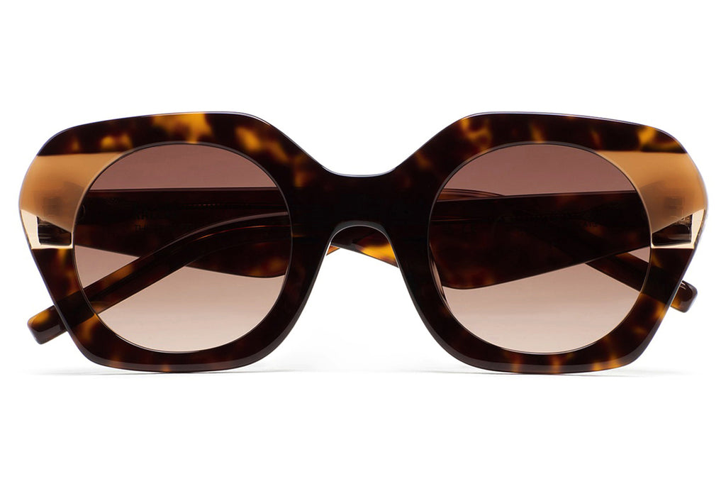 Kaleos Eyehunters - Voyter Sunglasses Dark Brown Havana/Translucent Amber