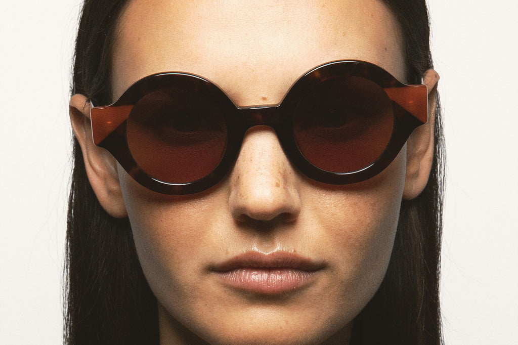 Kaleos Eyehunters - Swiney Sunglasses Dark Brown Havana/Translucent Orange