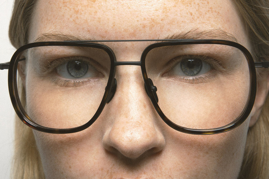 Kaleos Eyehunters - Danforth Eyeglasses Matte Black/Dark Brown Tortoise