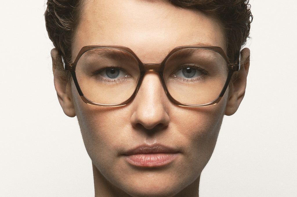 Kaleos Eyehunters - Meyer Eyeglasses Transparent Light Brown/Dark Brown