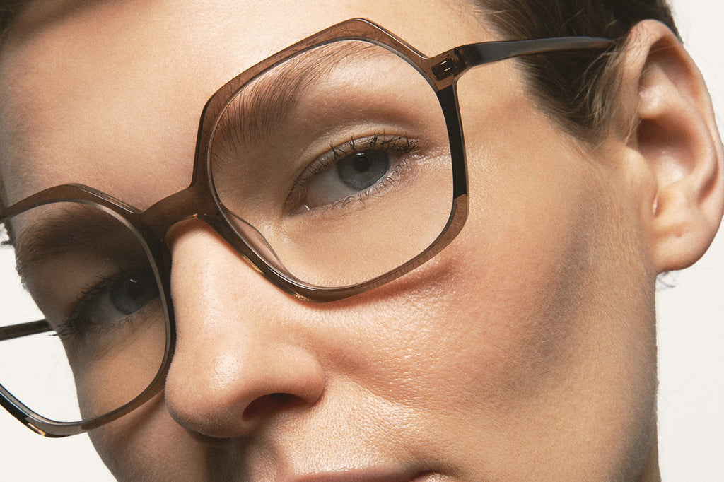Kaleos Eyehunters - Meyer Eyeglasses Transparent Light Brown/Dark Brown