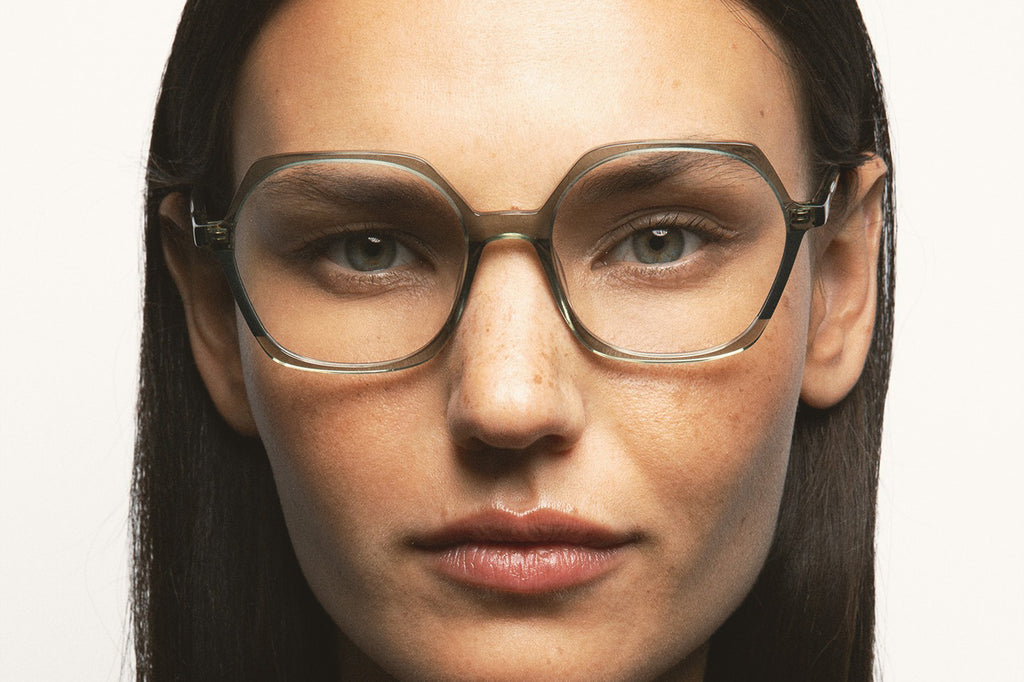 Kaleos Eyehunters - Meyer Eyeglasses Transparent Olive Green/Dark Green