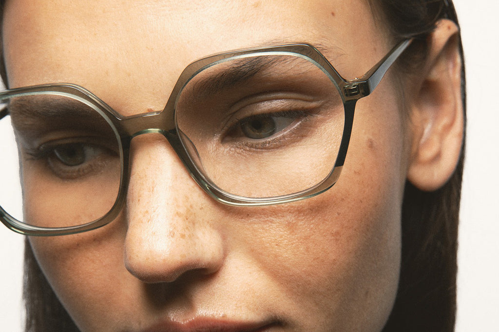 Kaleos Eyehunters - Meyer Eyeglasses Transparent Olive Green/Dark Green