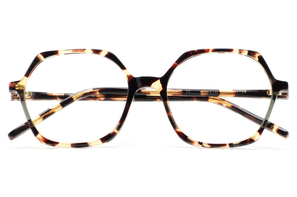 Kaleos Eyehunters - Meyer Eyeglasses Vintage Brown Havana/Transparent Green
