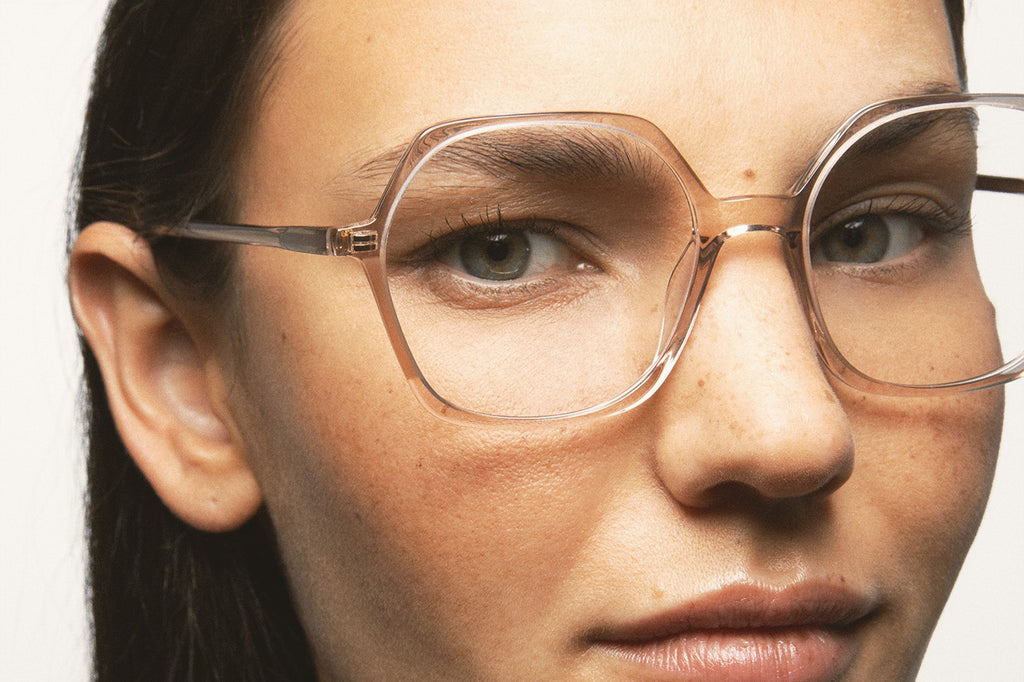 Kaleos Eyehunters - Meyer Eyeglasses Transparent Light Pink/Translucent Amber