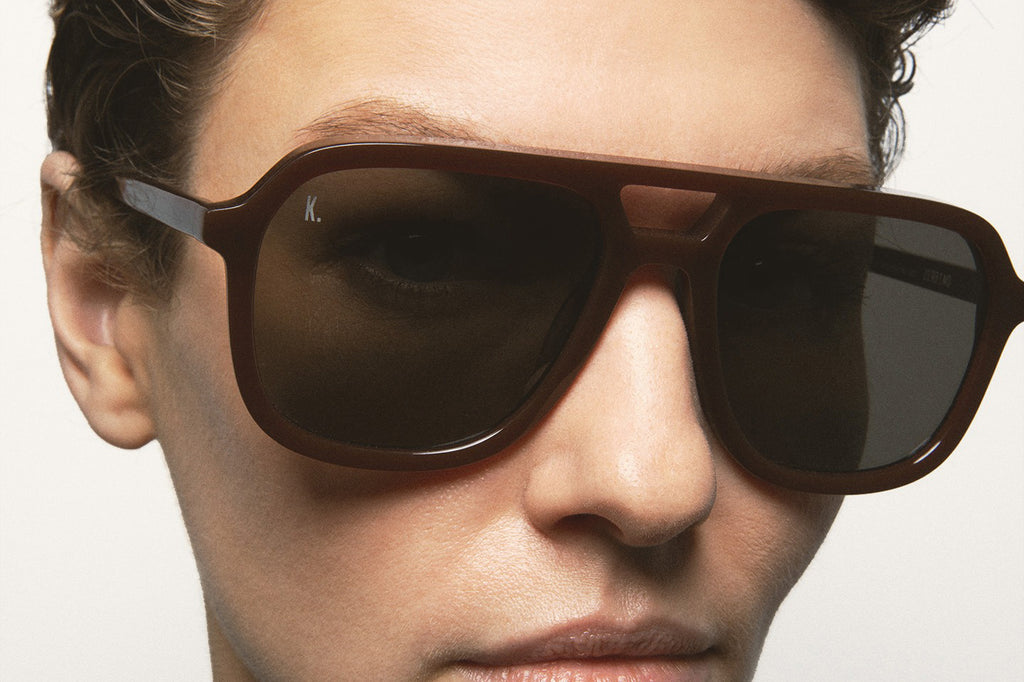 Kaleos Eyehunters - Zerbino Sunglasses Translucent Dark Brown