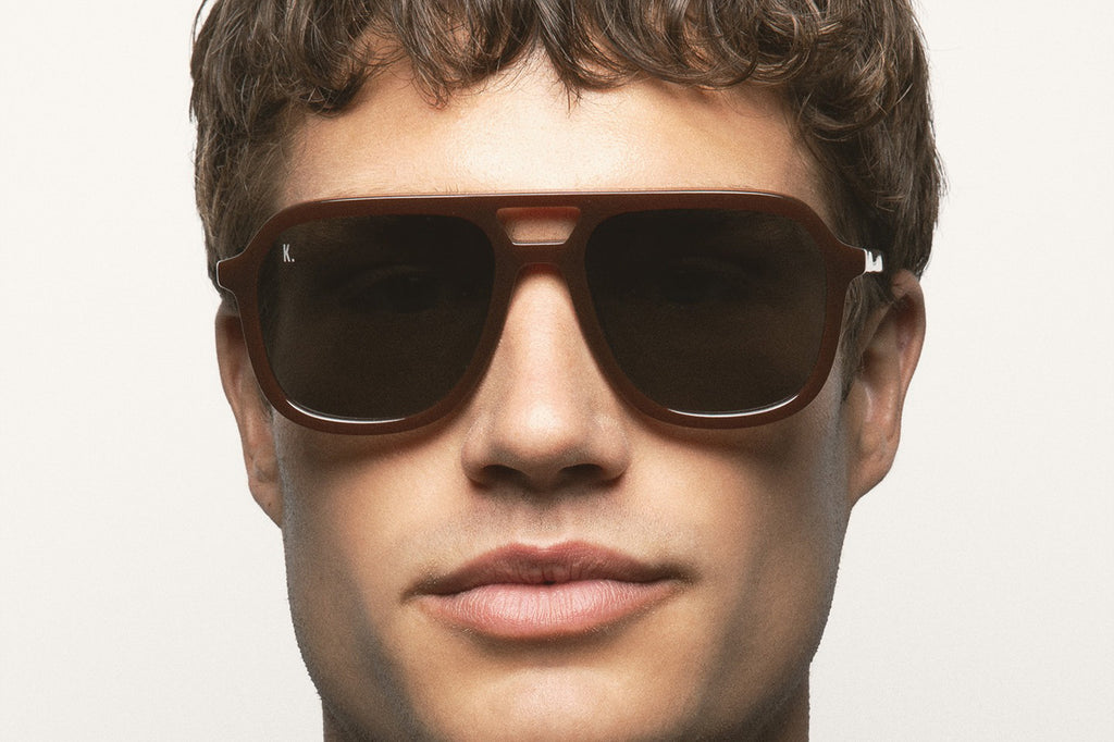 Kaleos Eyehunters - Zerbino Sunglasses Translucent Dark Brown