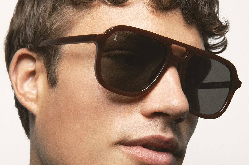 Kaleos Eyehunters - Zerbino Sunglasses Translucent Dark Brown