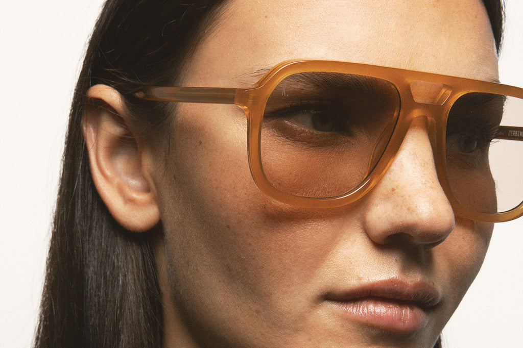 Kaleos Eyehunters - Zerbino Sunglasses Amber with Brown Photochromic Lenses