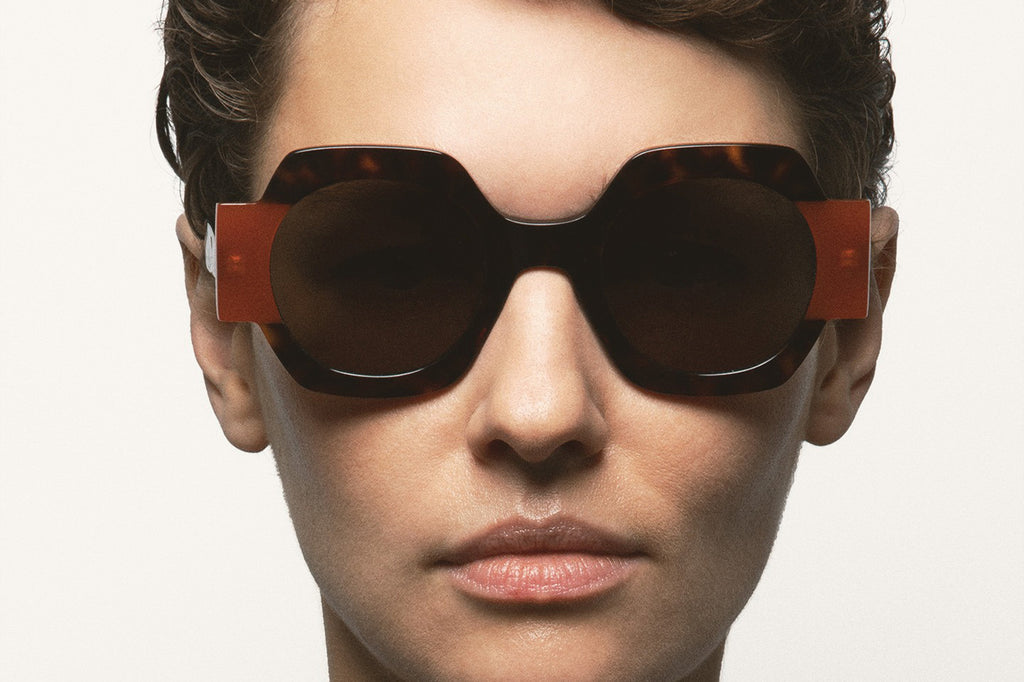 Kaleos Eyehunters - Cabana Sunglasses Dark Brown Havana/Translucent Orange