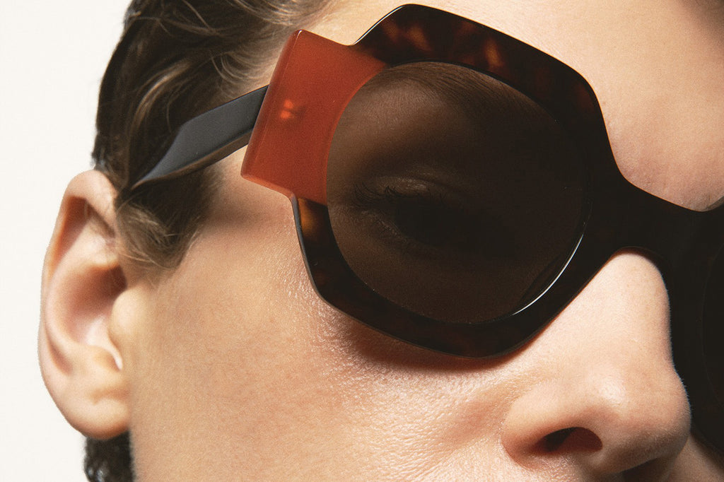 Kaleos Eyehunters - Cabana Sunglasses Dark Brown Havana/Translucent Orange