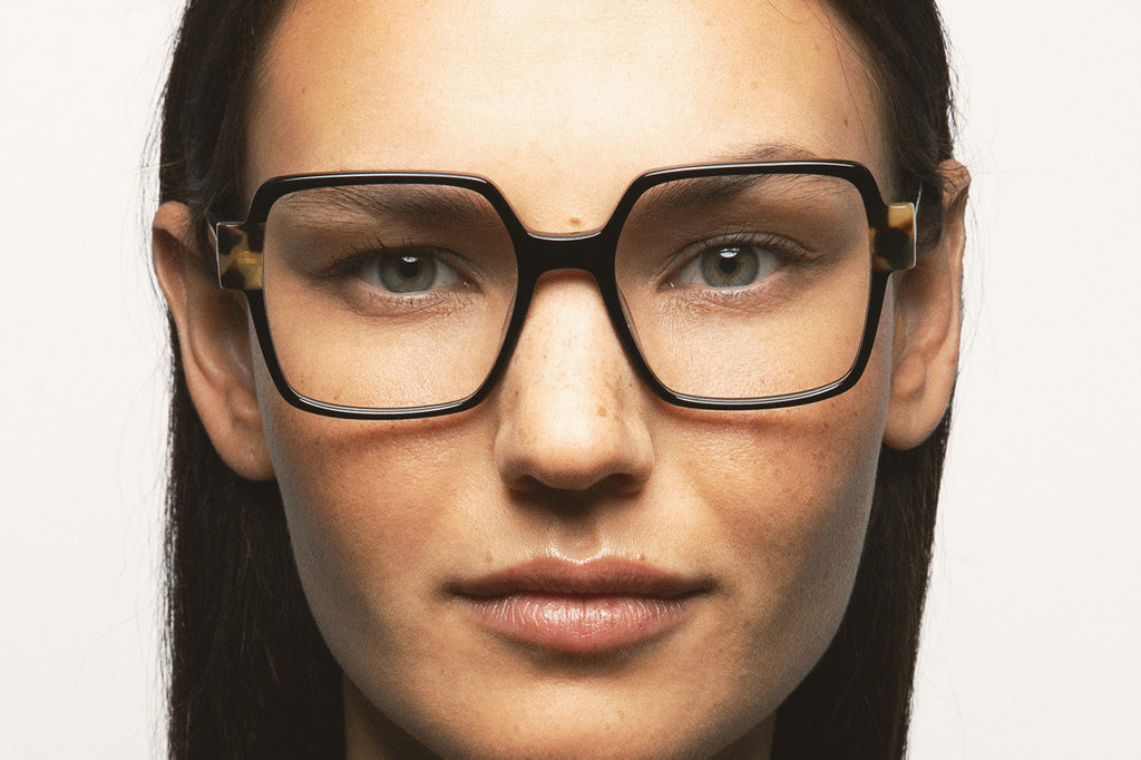 Kaleos Eyehunters - Vogler Eyeglasses Black/Brown Havana