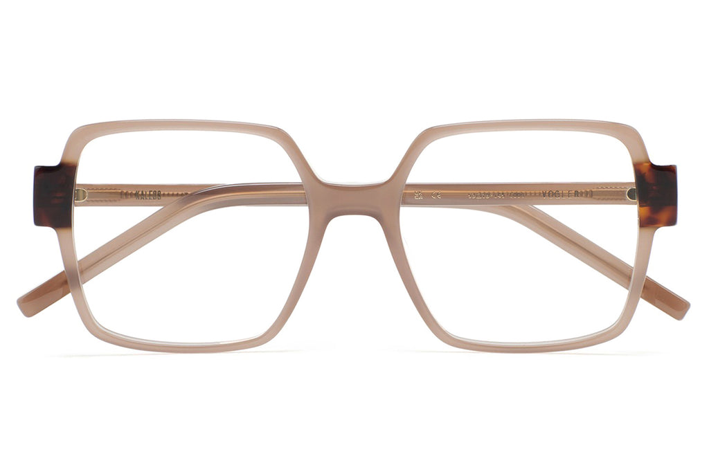 Kaleos Eyehunters - Vogler Eyeglasses Translucent Beige/Dark Brown Havana